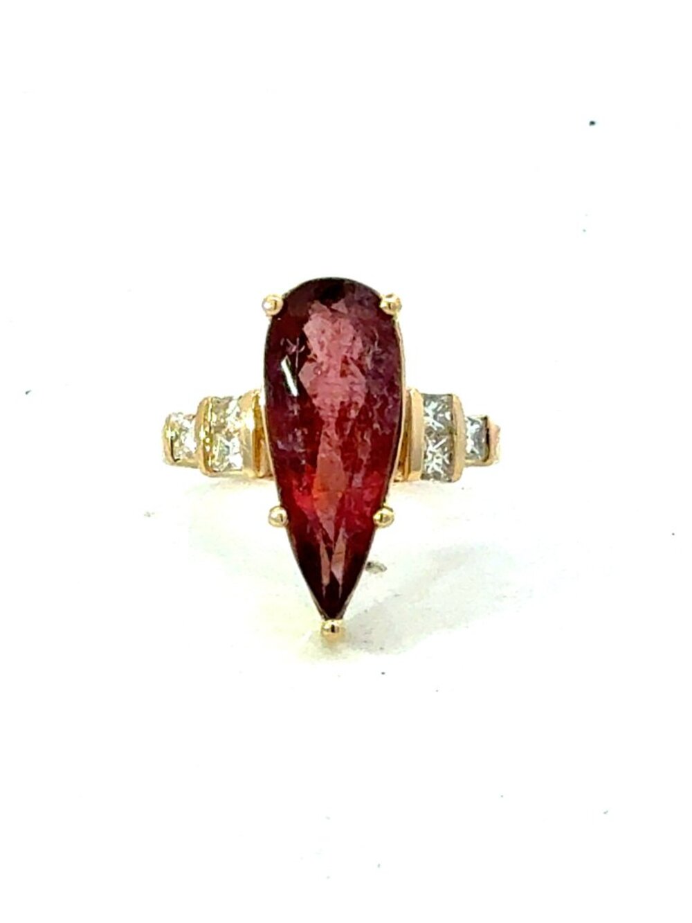 Natural Tourmaline Diamond Ring Size 7 14k Gold 5.18 TCW Certified 601216